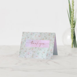 Tarjeta De Agradecimiento Vintage Periwinkle Peony Bridal Shower