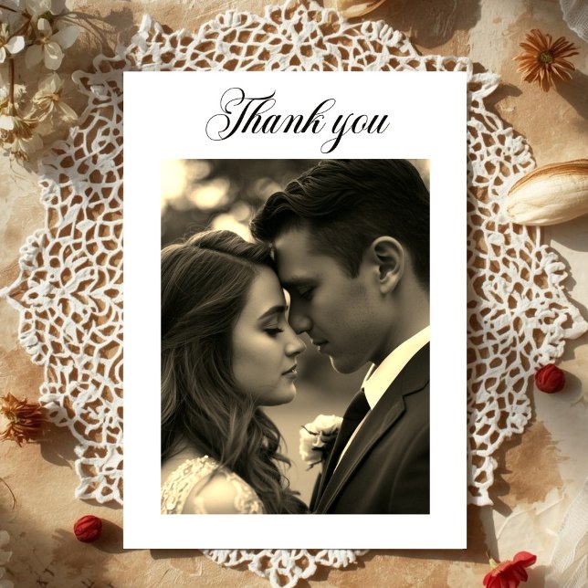 Tarjeta De Agradecimiento Vintage Photo overlay  (Vintage Film Look Photo overlay Thank You Card)