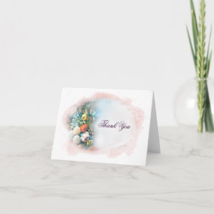Tarjeta De Agradecimiento Vintage Pink Floral Watercolor Gracias