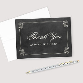 Tarjeta De Agradecimiento Vintage Pizarra Negra Boda Despedida de Soltera