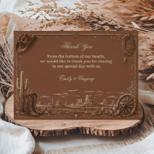 Tarjeta De Agradecimiento Vintage Prairie Rústico