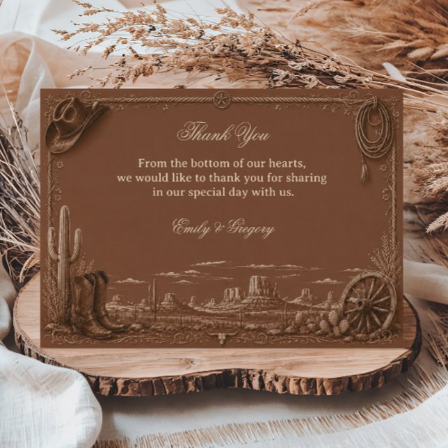Tarjeta De Agradecimiento Vintage Prairie Rústico (Subido por el creador)
