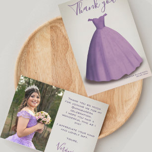 Tarjeta de agradecimiento vintage Quinceañera mis