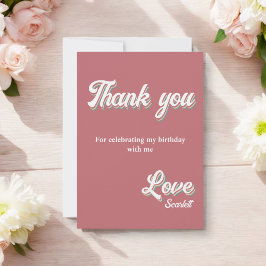 Tarjeta De Agradecimiento Vintage Retro 70 Groovy Cumpleaños único