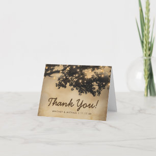 Tarjeta De Agradecimiento Vintage Rustic Tree Boda Gracias