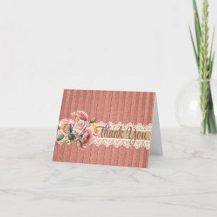 Tarjeta De Agradecimiento Vintage Shabby Chic Personalizado