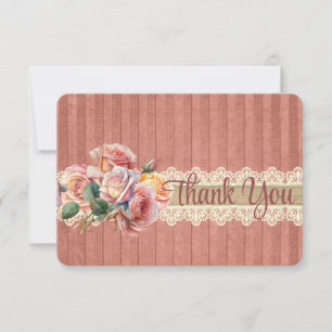 Tarjeta De Agradecimiento Vintage Shabby Chic Personalizado 