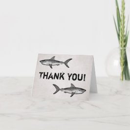 Tarjeta de agradecimiento Vintage Sharks