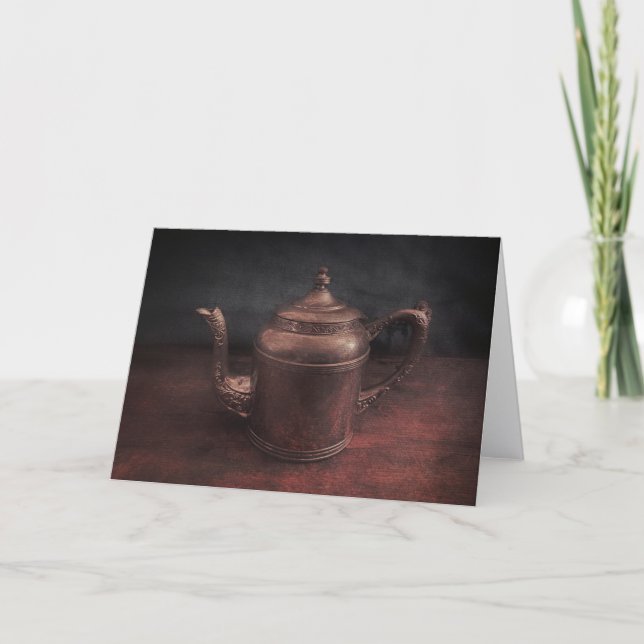 Tarjeta De Agradecimiento Vintage Teapot Card (Anverso)