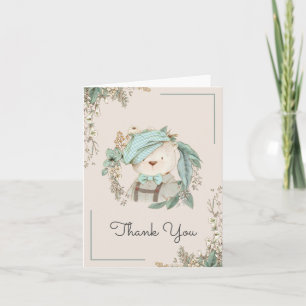 Tarjeta De Agradecimiento Vintage Teddy Bear Baby Shower Gracias