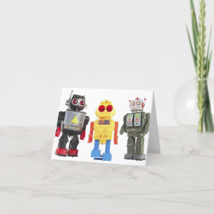 Tarjeta De Agradecimiento Vintage Toy Robots
