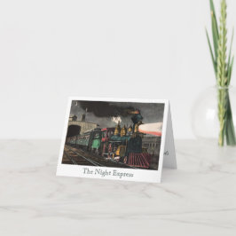 Tarjeta De Agradecimiento Vintage Train | The Night Express Thank You Card
