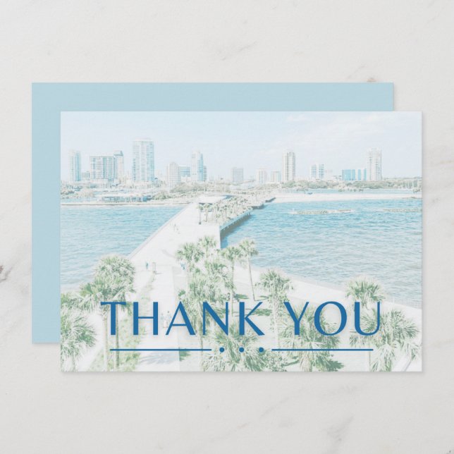 Tarjeta De Agradecimiento Vintage Tropical Gracias Cartas (Anverso / Reverso)