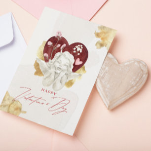 Tarjeta De Agradecimiento Vintage Valentine Cupid Angel