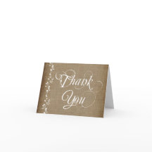 Vintage Vines Rustic Boda Gracias Cartas