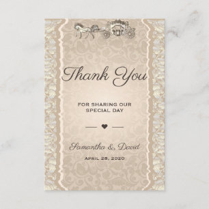 Tarjeta De Agradecimiento Vintage Wedding Favor Gracias Royal De Lujo
