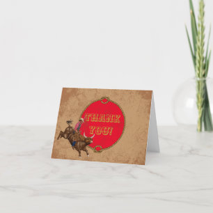 Tarjeta De Agradecimiento Vintage western cowboy