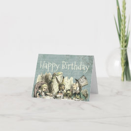 Tarjeta De Agradecimiento Vintage Wonderland Tea Fiesta Birthday Card