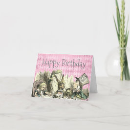 Tarjeta De Agradecimiento Vintage Wonderland Tea Fiesta Pink Birday Card