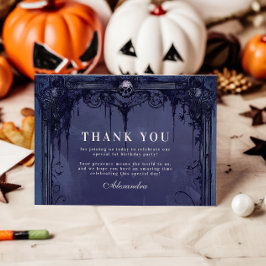 Tarjeta De Agradecimiento Violet Gothic Spooky ONE Cumpleaños