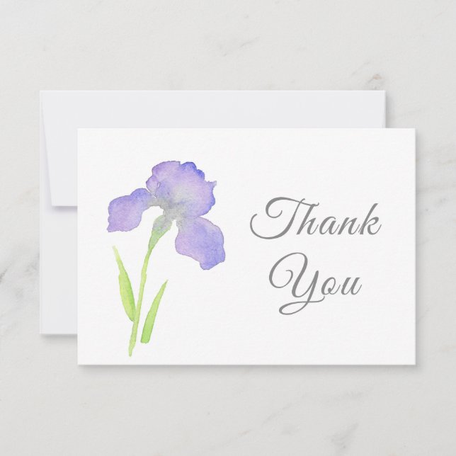 Tarjeta De Agradecimiento Violet Iris (Anverso)