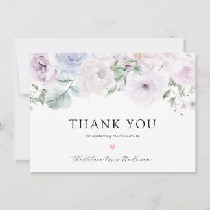 Tarjeta De Agradecimiento Violet Lavender Floral Bridal Shower Gracias