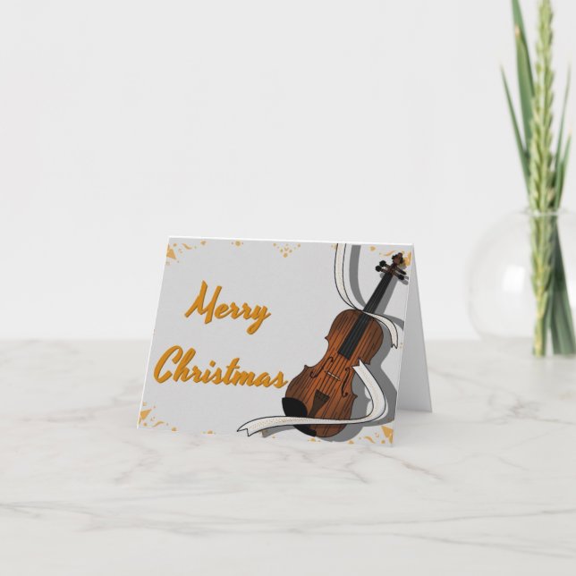 Tarjeta De Agradecimiento Violín de navidades (Anverso)