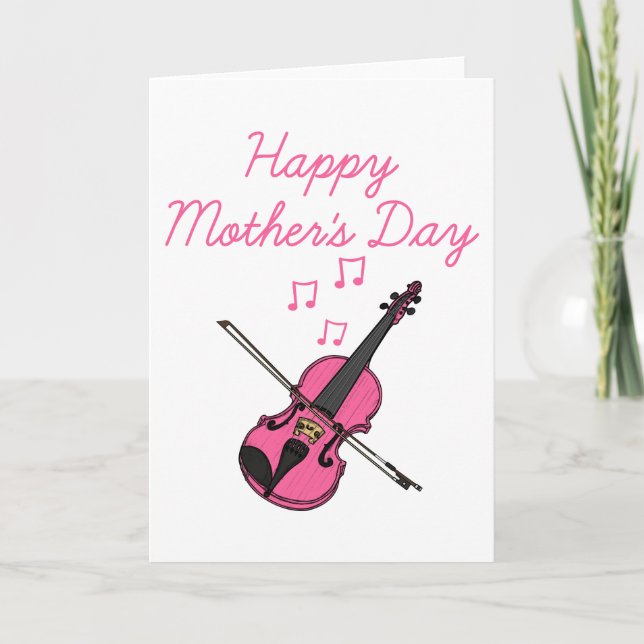 Tarjeta De Agradecimiento Violinista del Día de la Madre (Anverso)