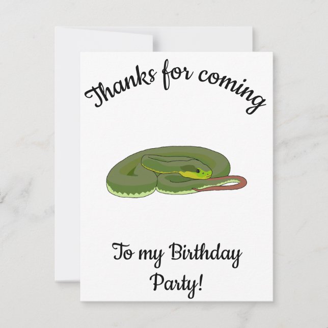 Tarjeta De Agradecimiento Viper verde árbol feliz día B (Anverso)