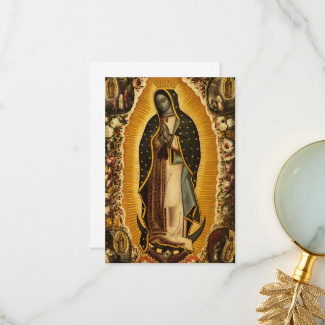 Tarjeta De Agradecimiento Virgen de Guadalupe de Manuel de Arellano (Anverso/Reverso In Situ)