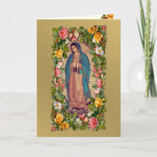 Tarjeta De Agradecimiento Virgen de Guadalupe María Católica Española Gracia