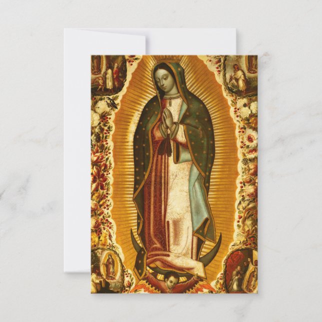Tarjeta De Agradecimiento Virgen de Guadalupe Nuestra Señora Madre María (Anverso)