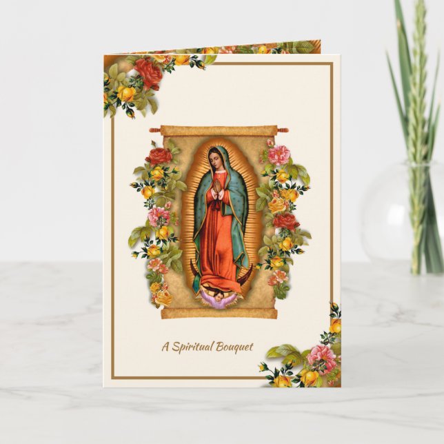 Tarjeta De Agradecimiento Virgen Guadalupe María Espiritual Espiritual (Anverso)