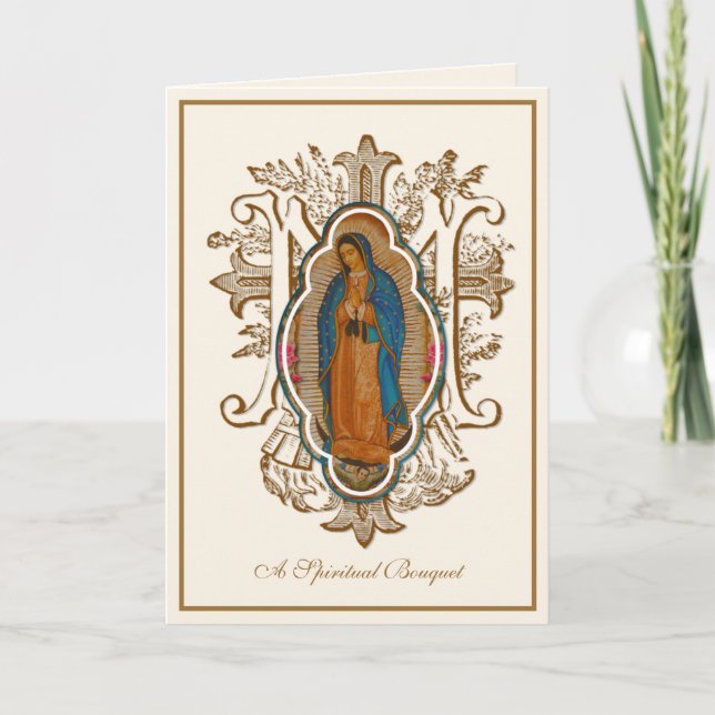 Tarjeta De Agradecimiento Virgen Guadalupe María Espiritual Espiritual  (Anverso)