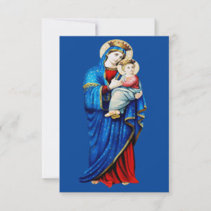 Tarjeta De Agradecimiento Virgen María con Niño Jesús