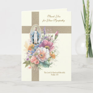 Tarjeta De Agradecimiento Virgin Mary Condolence Funeral Gracias