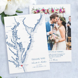 Tarjeta De Agradecimiento Virginia Beach Wedding Flat