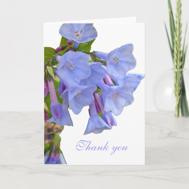 Tarjeta De Agradecimiento Virginia Bluebells Gracias Tema coordinado (Anverso)