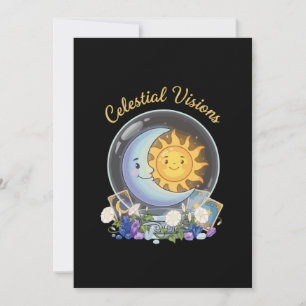Tarjeta De Agradecimiento Visiones Celestiales Sol y Luna Adorable Tarot d
