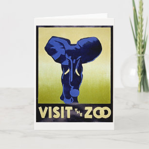 Tarjeta De Agradecimiento Visita el Zoo - Elephant - Poster Vintage WPA