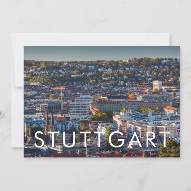 Tarjeta De Agradecimiento Vista de ciudad elevada de Stuttgart (Anverso)