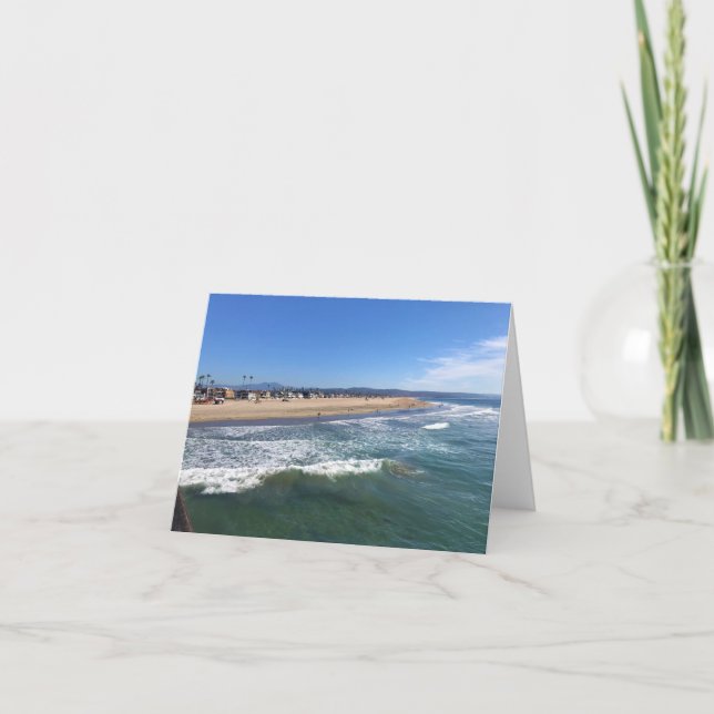 Tarjeta De Agradecimiento Vista desde el muelle, Newport Beach, California (Anverso)