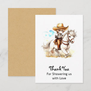 Tarjeta De Agradecimiento Vistazo al Oeste: Rustic Cowboy Baby Shower