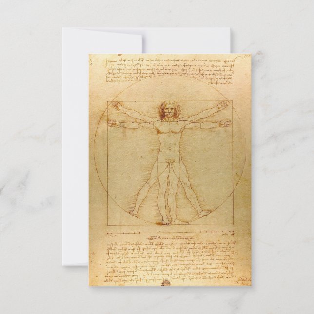 Tarjeta De Agradecimiento Vitruista de Leonardo da Vinci (Anverso)