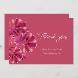 Tarjeta De Agradecimiento Viva Magenta Floral