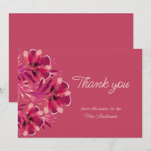 Tarjeta De Agradecimiento Viva Magenta Floral