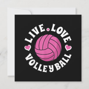 Tarjeta De Agradecimiento Vive Ama Voleibol Para Mujeres Chicas Voleibol Fa