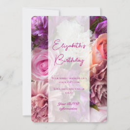 Tarjeta De Agradecimiento Vivid Orchid Birthday Invitation Card