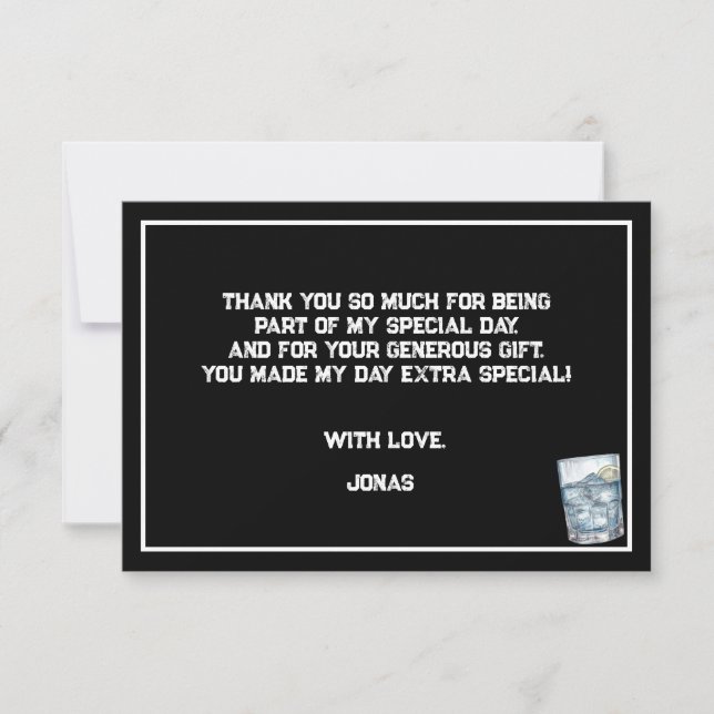 Tarjeta De Agradecimiento Vodka vamos a cumplir fiestas adultos (Anverso)