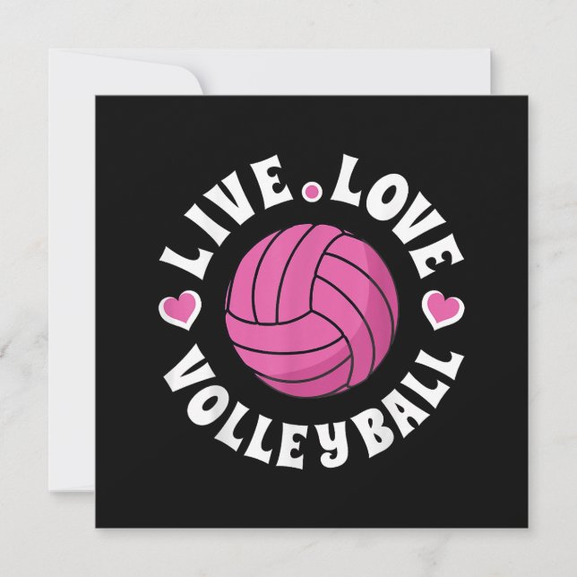 Tarjeta De Agradecimiento Vóleibol De Amor Vivo Para Mujeres Chicas Vóley Fa (Anverso)